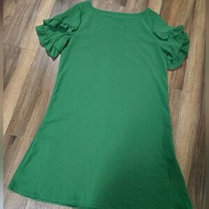 Green Ruffle Sleeve Women's